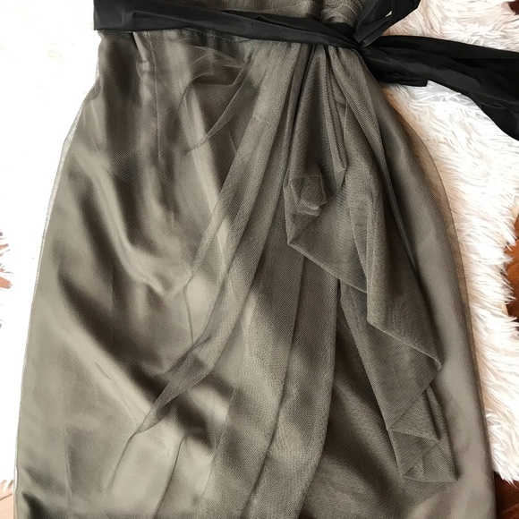❤️ Smokey Grey Vera Wang Cocktail Dress - Picture 4 of 8